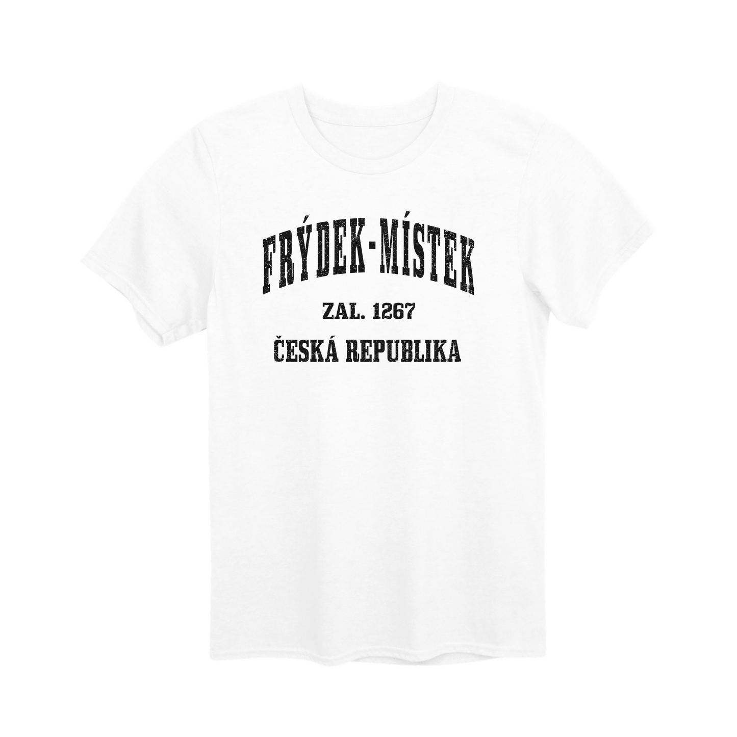 Frýdek-Místek město, černé klasicky založený unisex tričko | PandaTees